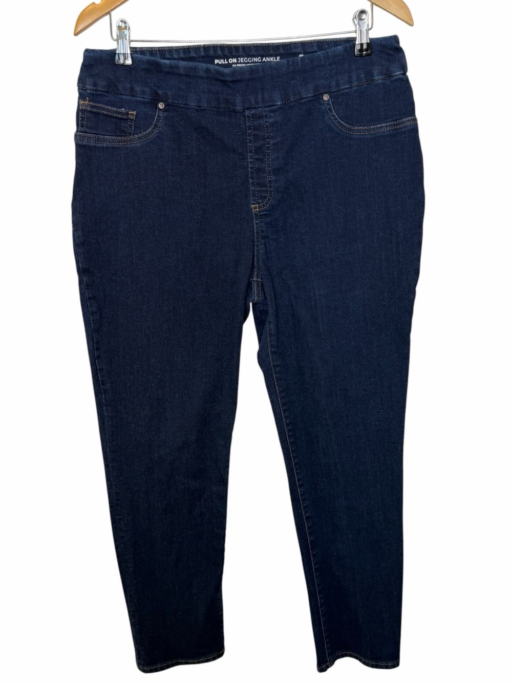 Chico’s Pull-On Ankle Jeggings Dark Blue Jeans size 12